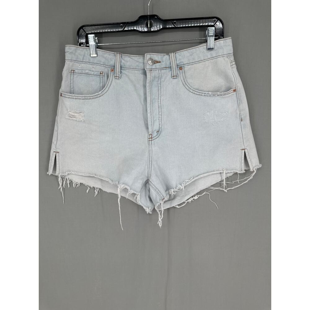 Wild Fable Shorts Womens 10 Denim Light Wash Super High Rise Cutoff Button Fly
